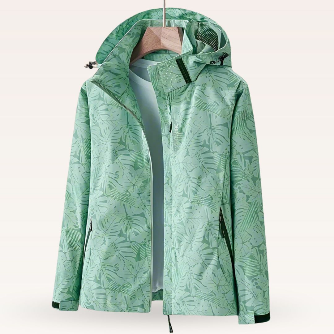 Adjustable Hood Leaf Jacket For Women