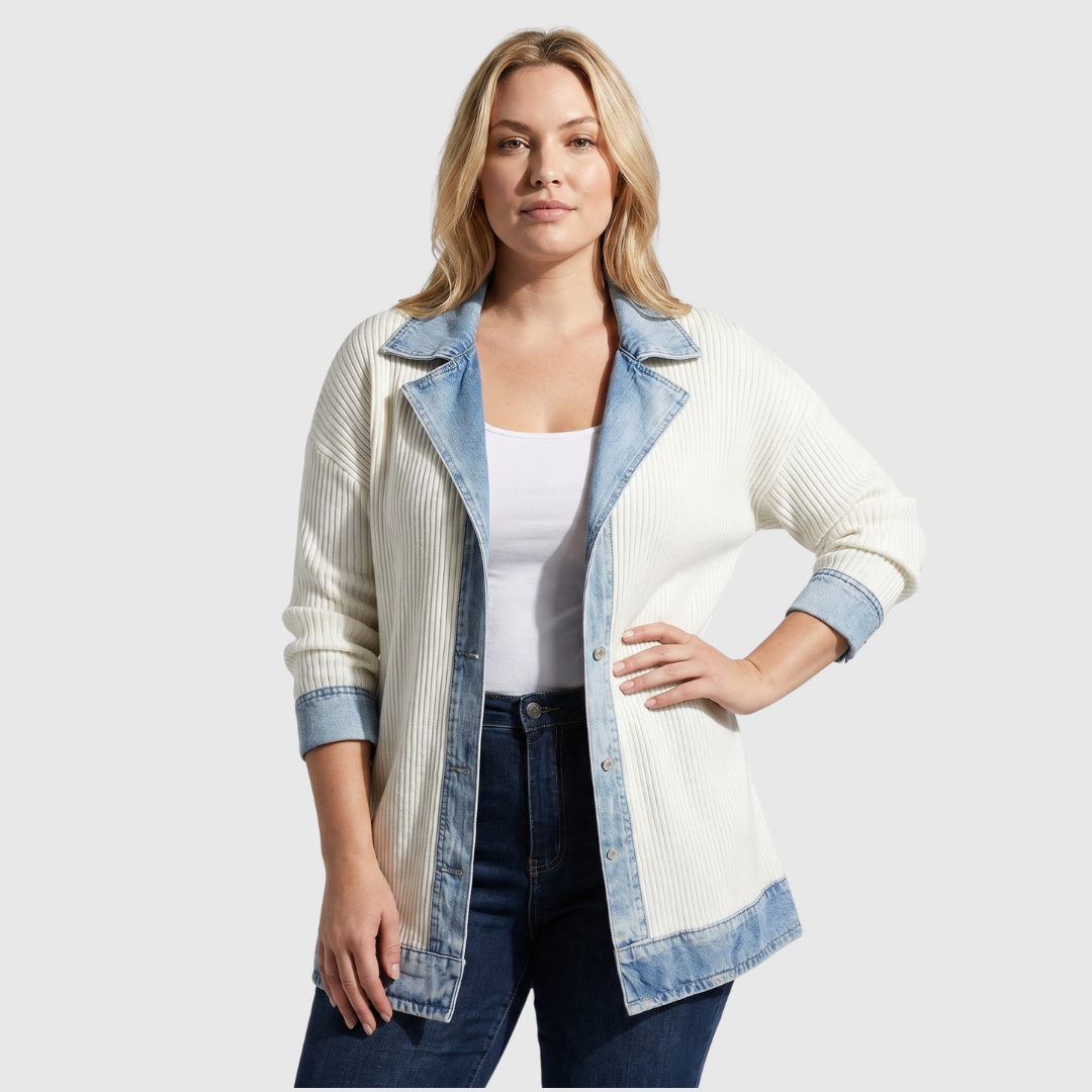 Knitted Denim Jacket for Women