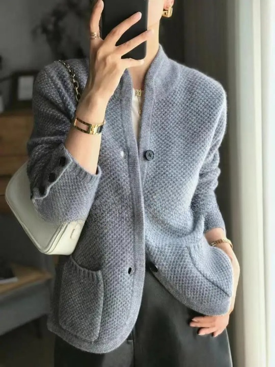 Long Sleeve Button Cashmere Cardigan for Women
