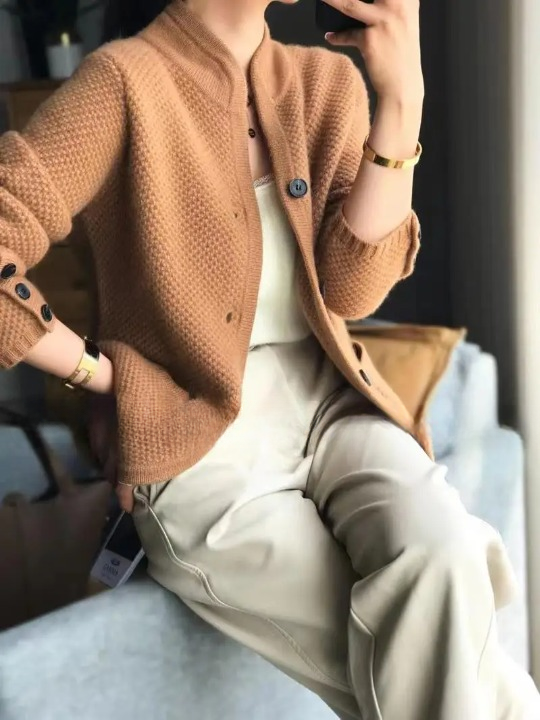 Long Sleeve Button Cashmere Cardigan for Women