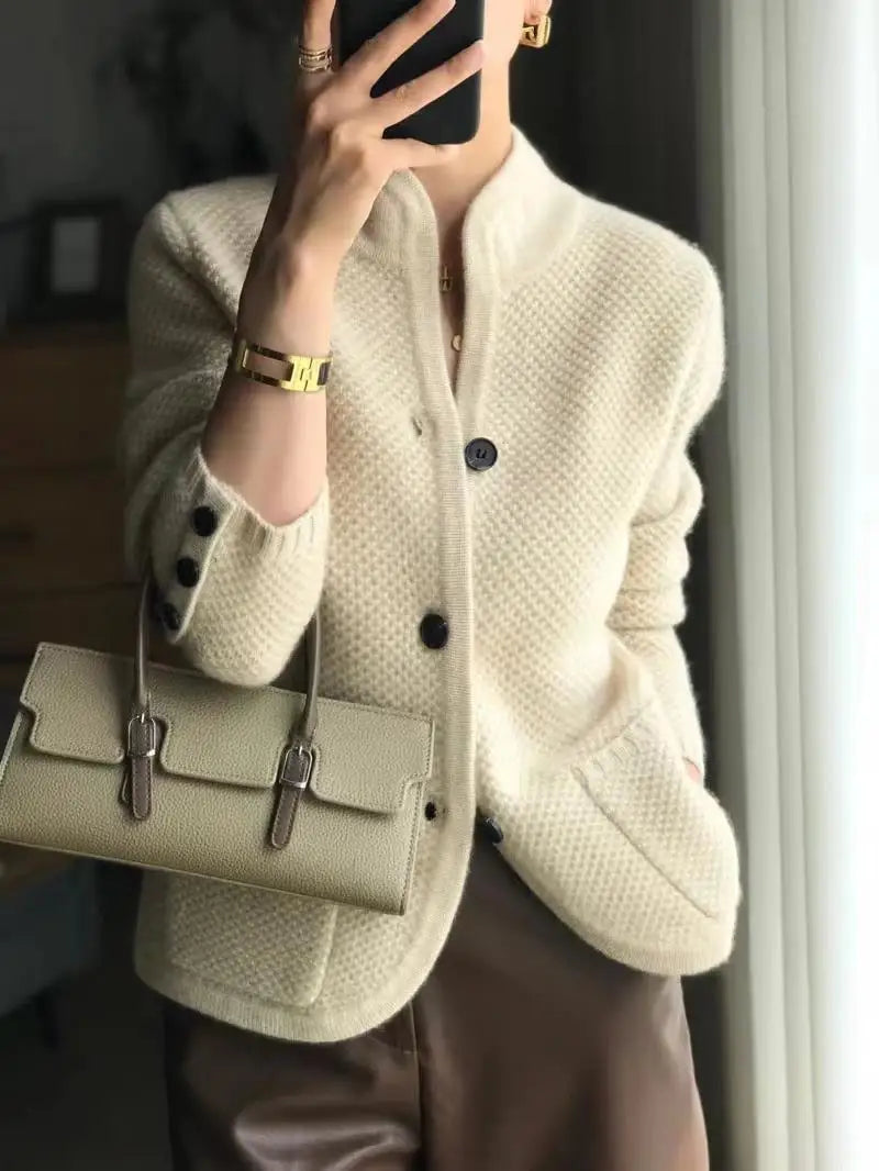 Long Sleeve Button Cashmere Cardigan for Women