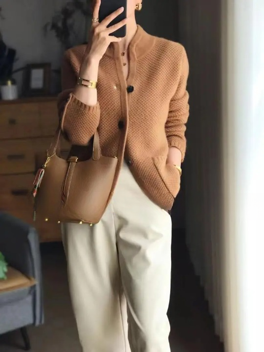 Long Sleeve Button Cashmere Cardigan for Women