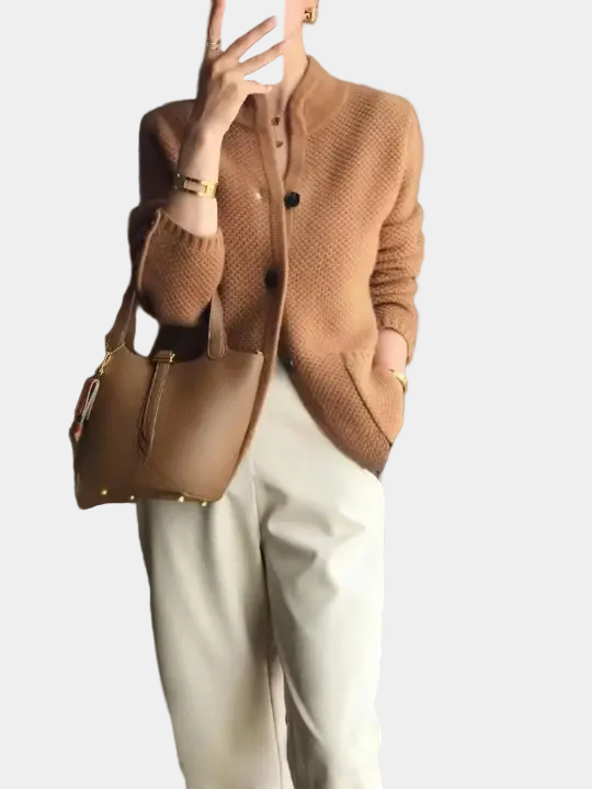 Long Sleeve Button Cashmere Cardigan for Women