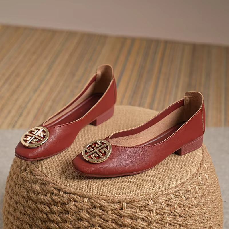 Slip-On Square-Toe Flats for Women