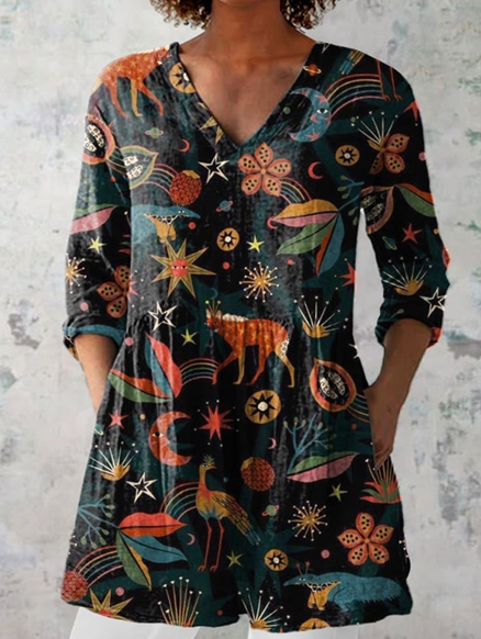 Timeless Flow V-Neck Blouse for Women