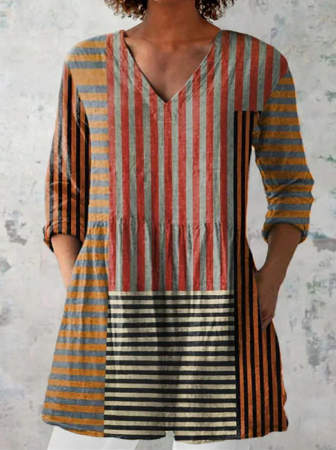 Loose Flow V-Neck Blouse for Women