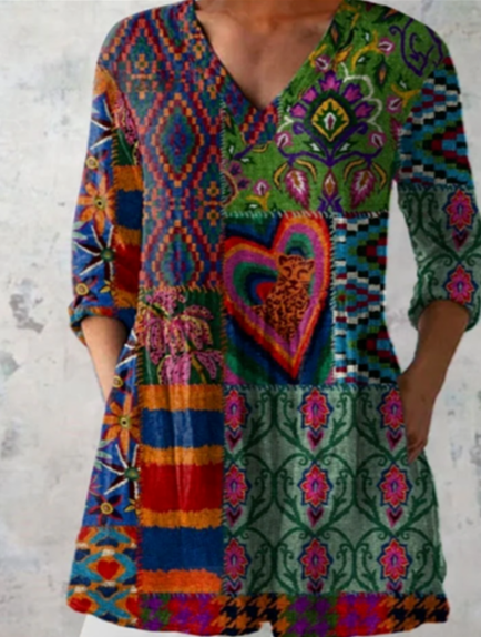 Effortless Flow V-Neck Blouse for Women