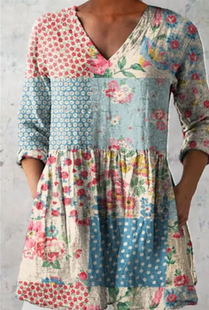 Airy Flow V-Neck Blouse for Women