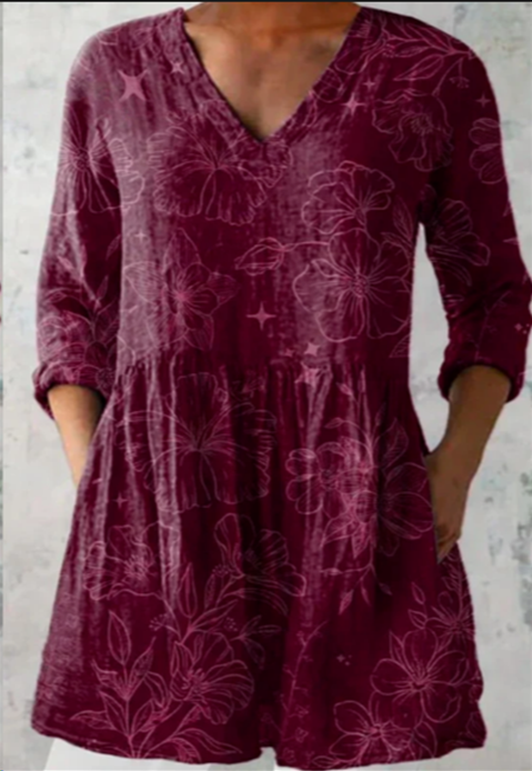 Refined Drape V-Neck Blouse for Women