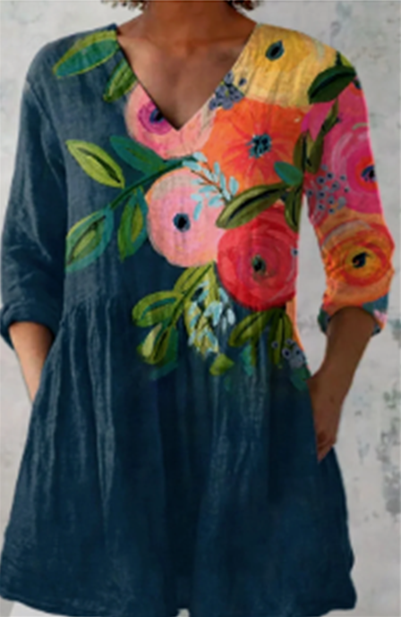 Elegant Drape V-Neck Blouse for Women