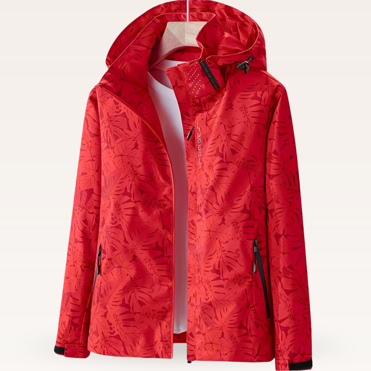 Adjustable Hood Leaf Jacket For Women