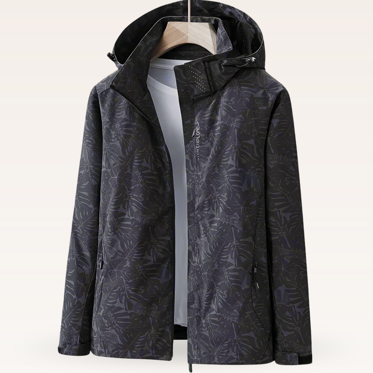 Adjustable Hood Leaf Jacket For Women