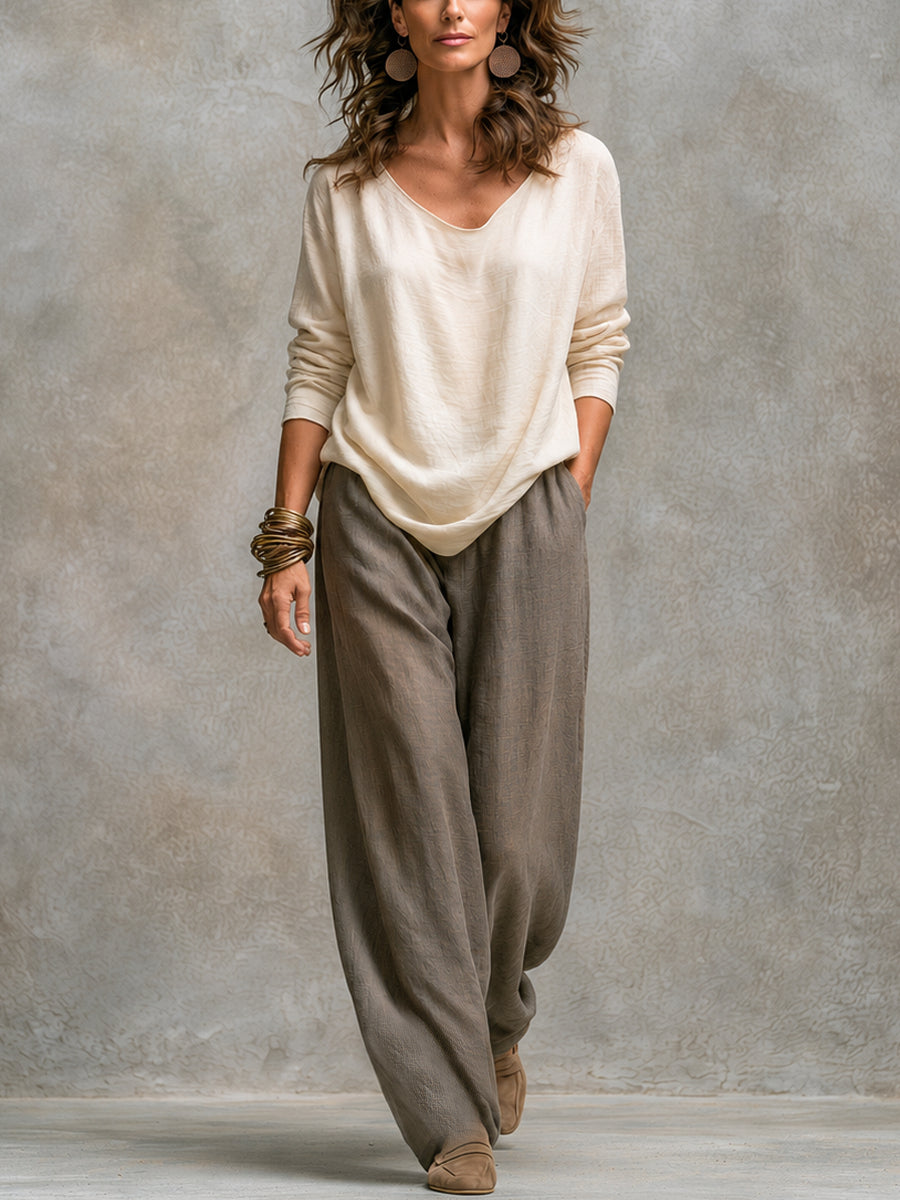 Wide-Leg Layered Set for Women