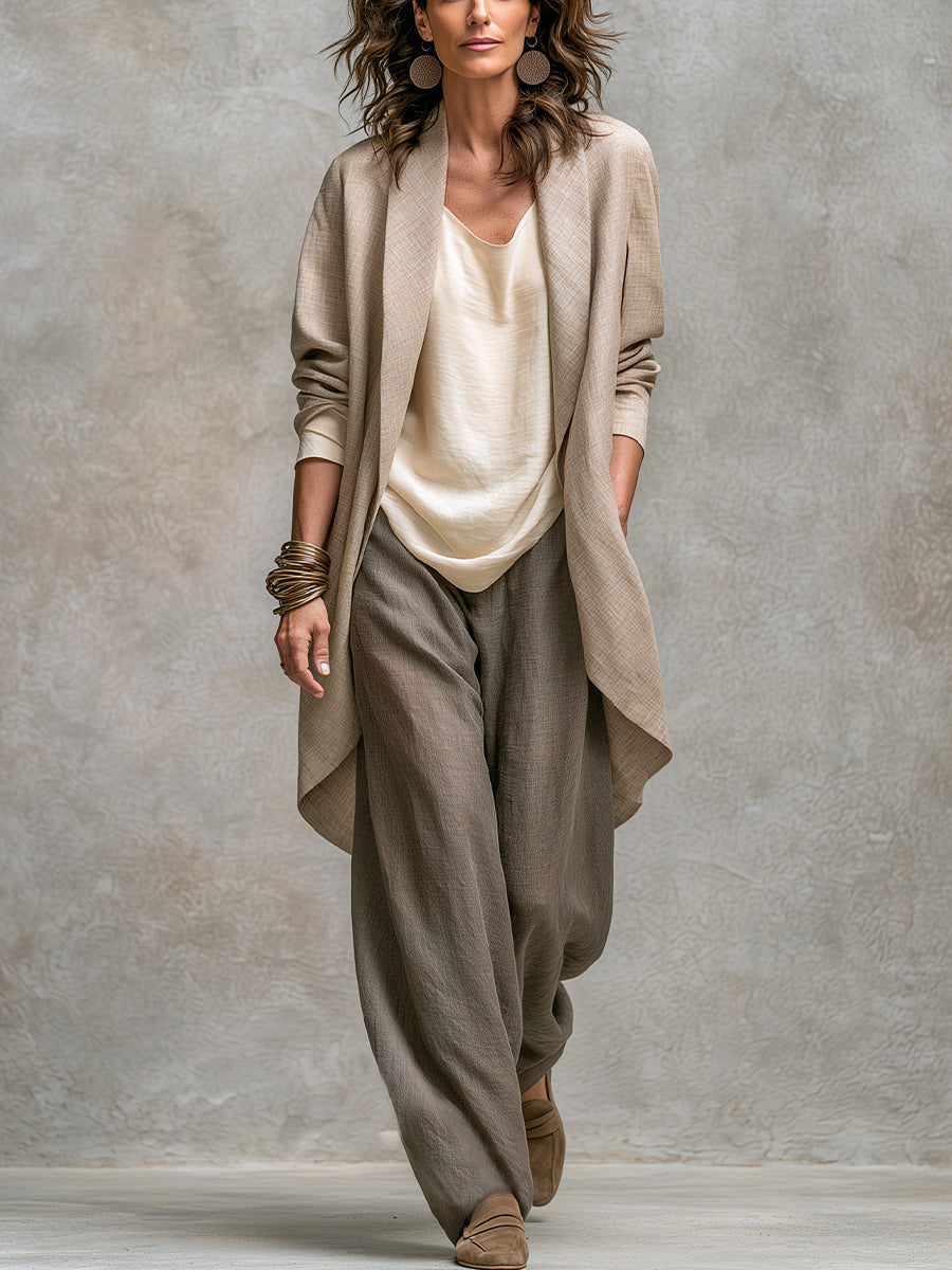 Wide-Leg Layered Set for Women