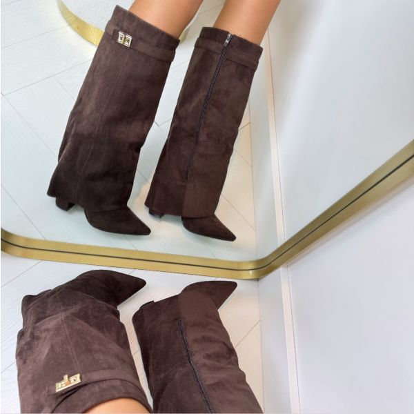 Knee-High Boots with Block Heel for Women