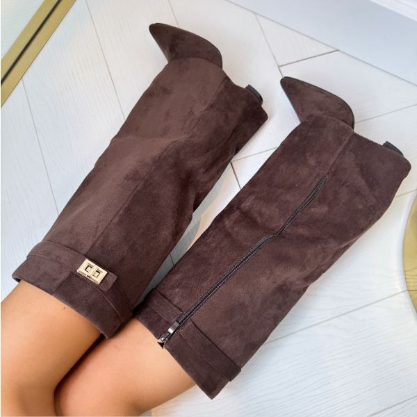 Knee-High Boots with Block Heel for Women