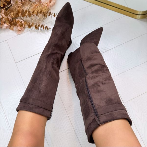Knee-High Boots with Block Heel for Women