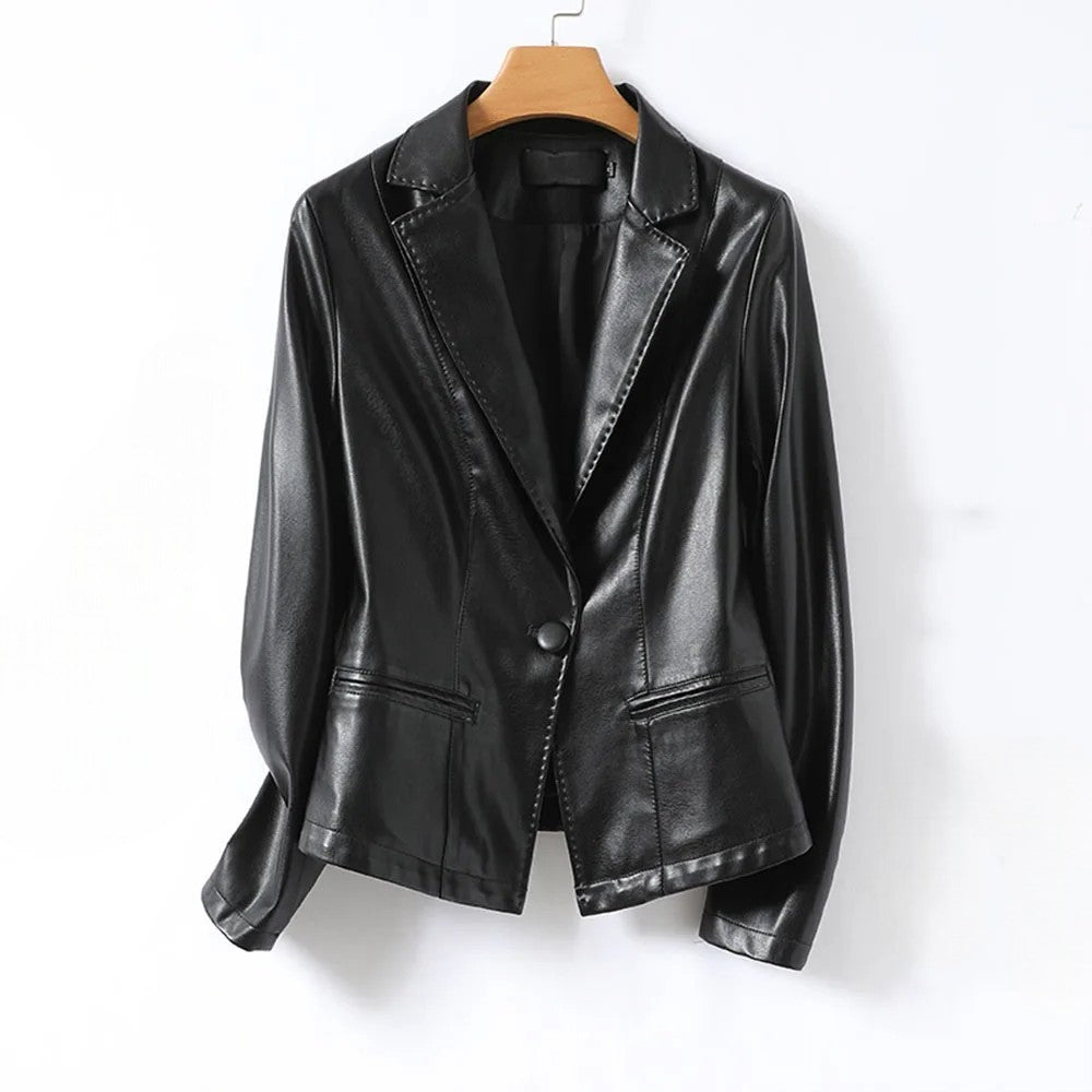 Classic Leather Blazer for Women