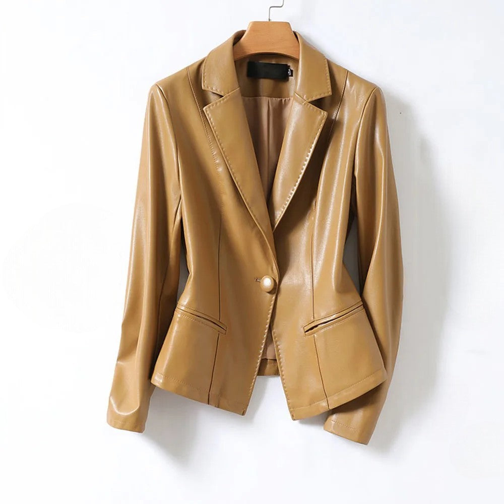 Classic Leather Blazer for Women