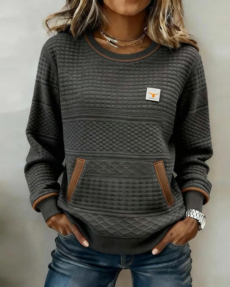 Long Sleeve Round Neck Sweatshirt for Women