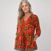 Airy Drape V-Neck Blouse for Women - AI-generated main product image