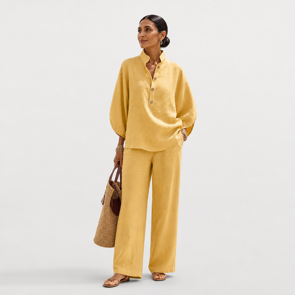 Flowing Linen Blend Two-Piece Set for Women - AI-generated main product image