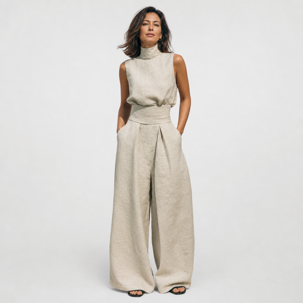 Wide-Leg Cotton Set for Women - AI-generated main product image