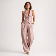 Refined V-Neck Two-Piece Set for Women - AI-generated main product image