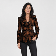 Bronze Floral Velvet Coat for Women - AI-generated main product image