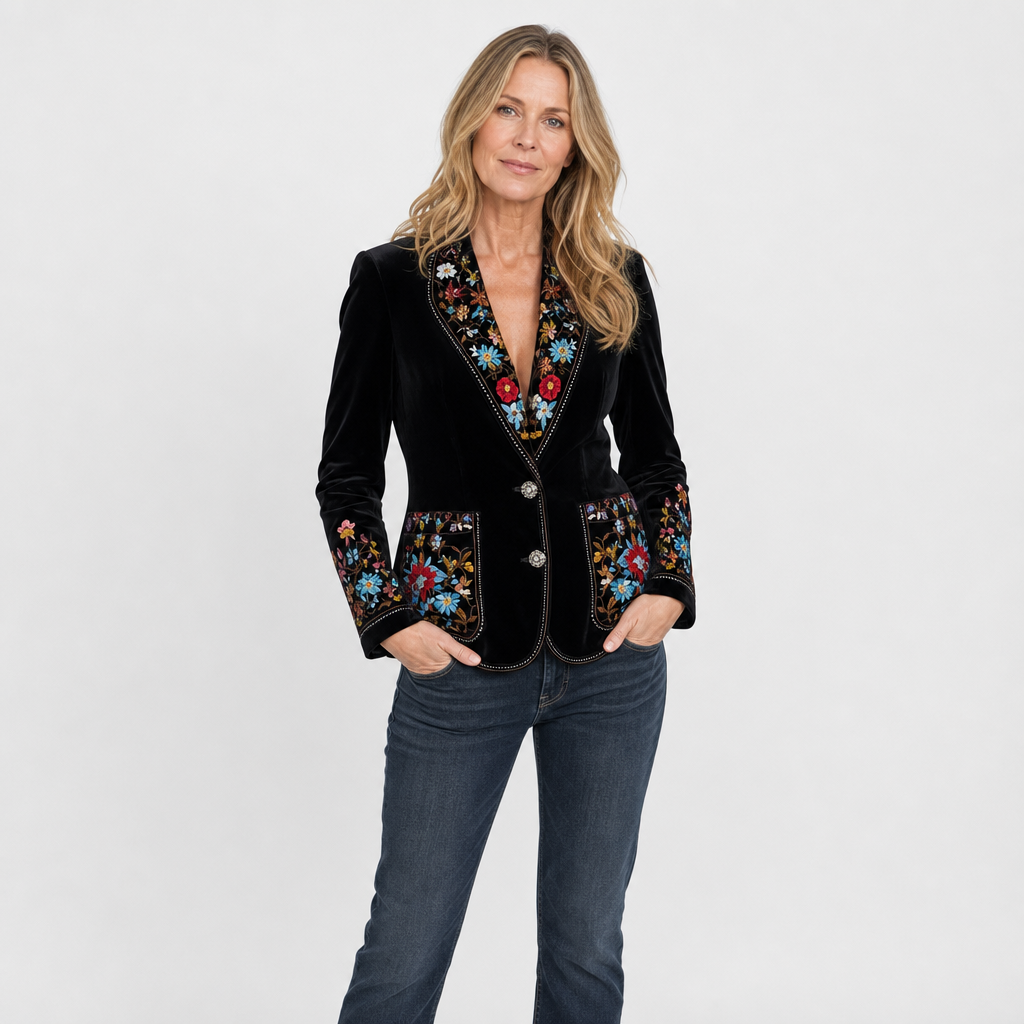 Embroidered Button Front Coat for Women - AI-generated main product image