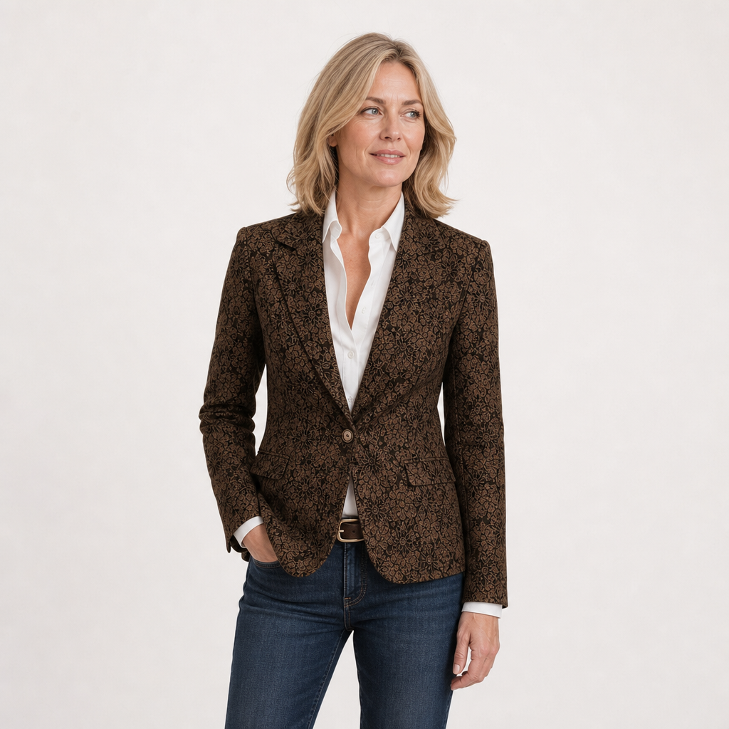 Wrapped Lapel Paisley Coat for Women - AI-generated main product image