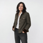 Buttoned Contrast Trim Coat for Women - AI-generated main product image