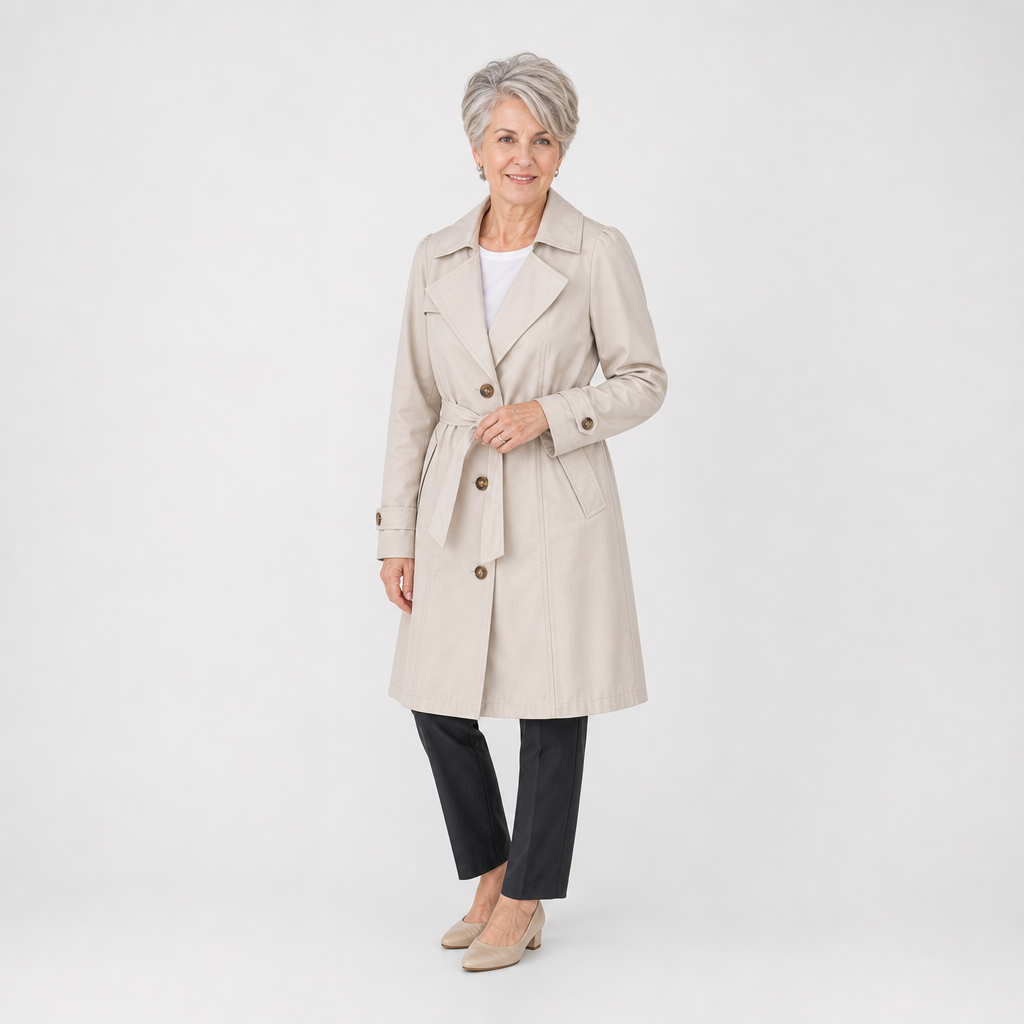 Notched Collar Trench Coat for Women - AI-generated main product image