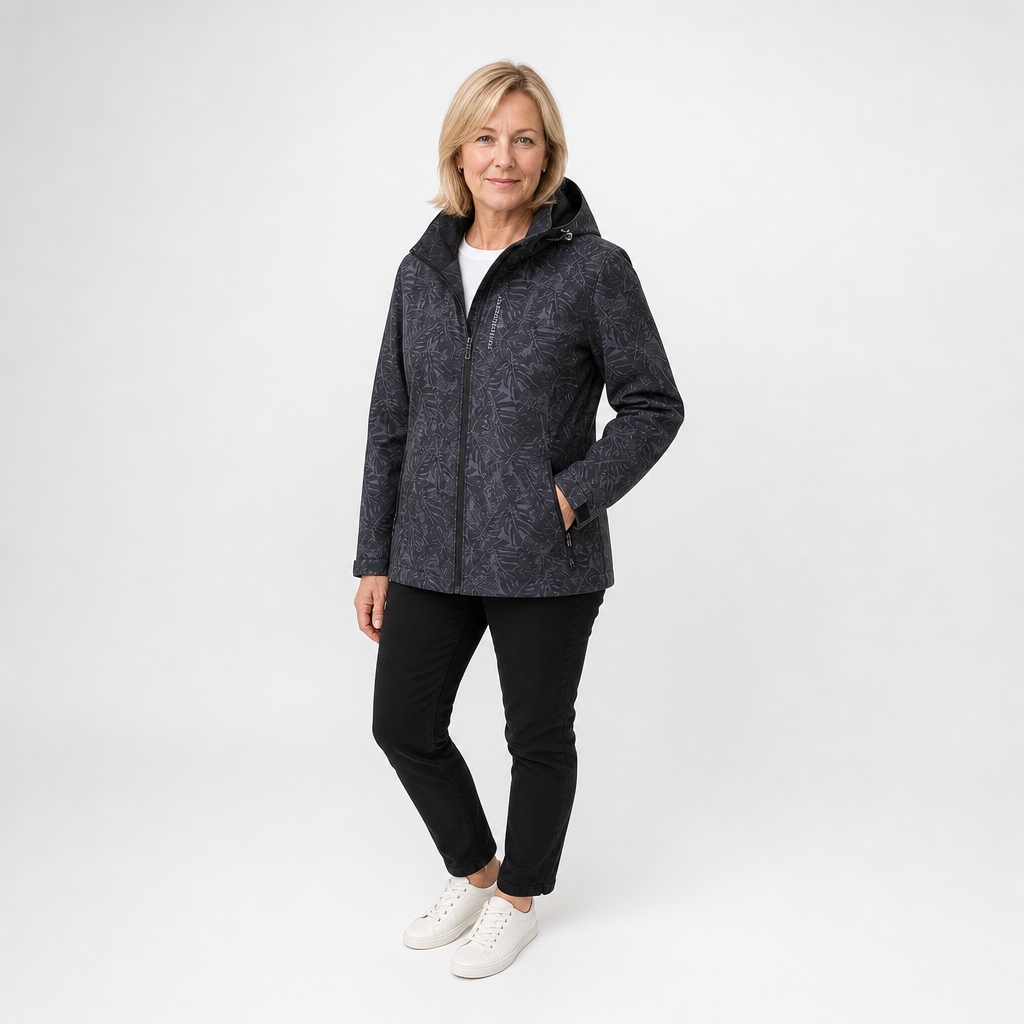 Adjustable Hood Leaf Jacket For Women - AI-generated main product image