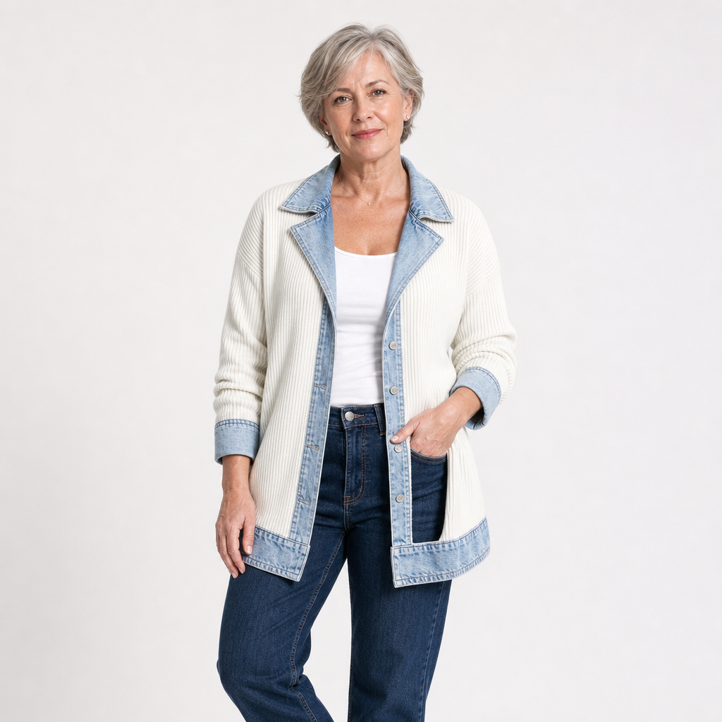 Knitted Denim Jacket for Women - AI-generated main product image