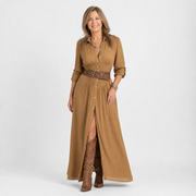 Belted Button-Front Maxi Gown - AI-generated main product image