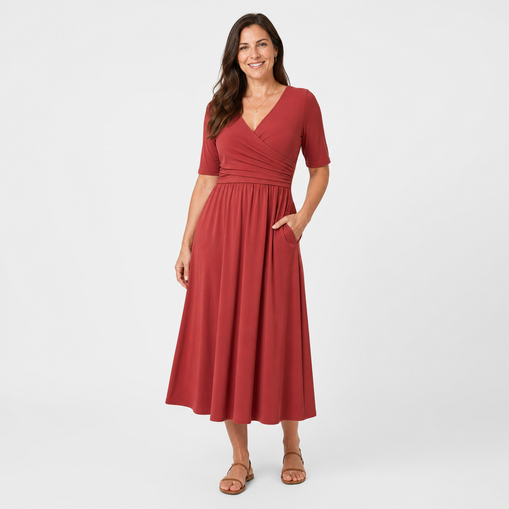 Graceful Wrap Waist Maxi Dress - AI-generated main product image