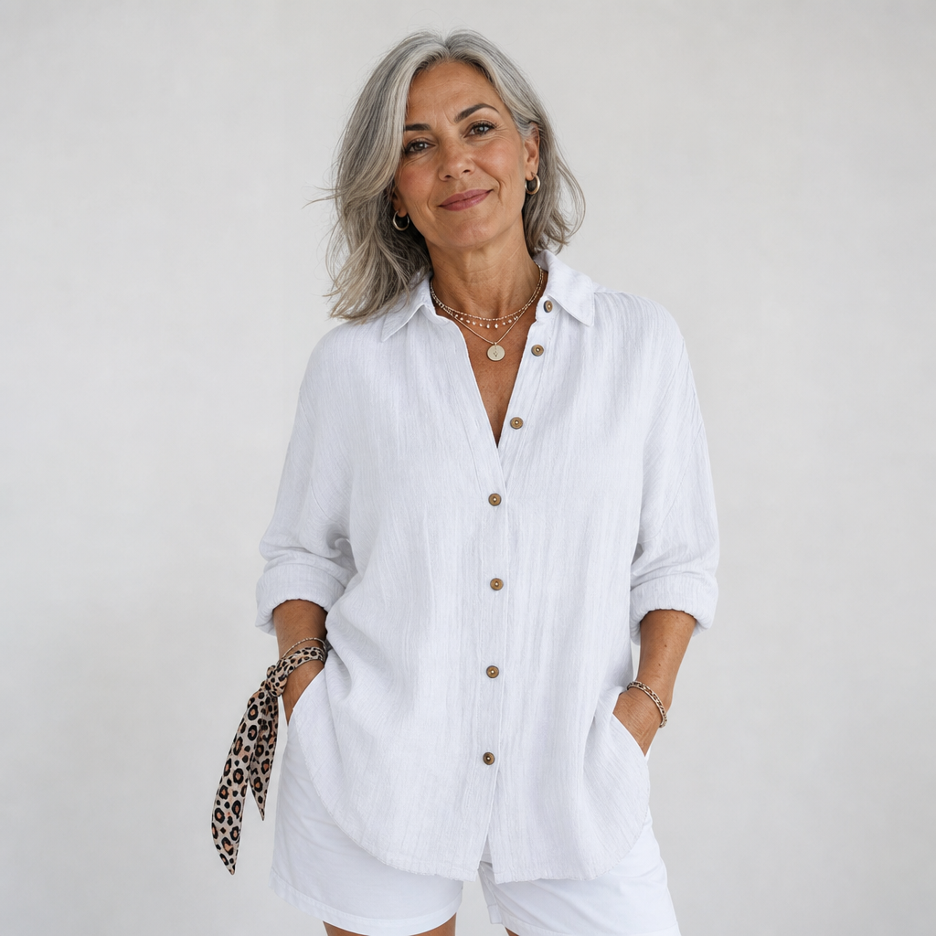 Women’s relaxed button-down shirt - AI-generated main product image