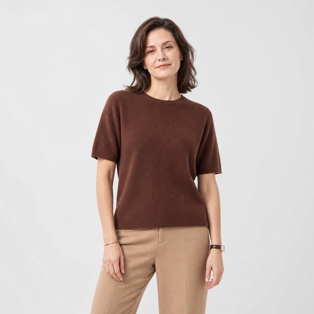 Women’s short sleeve knitted T-shirt - AI-generated main product image