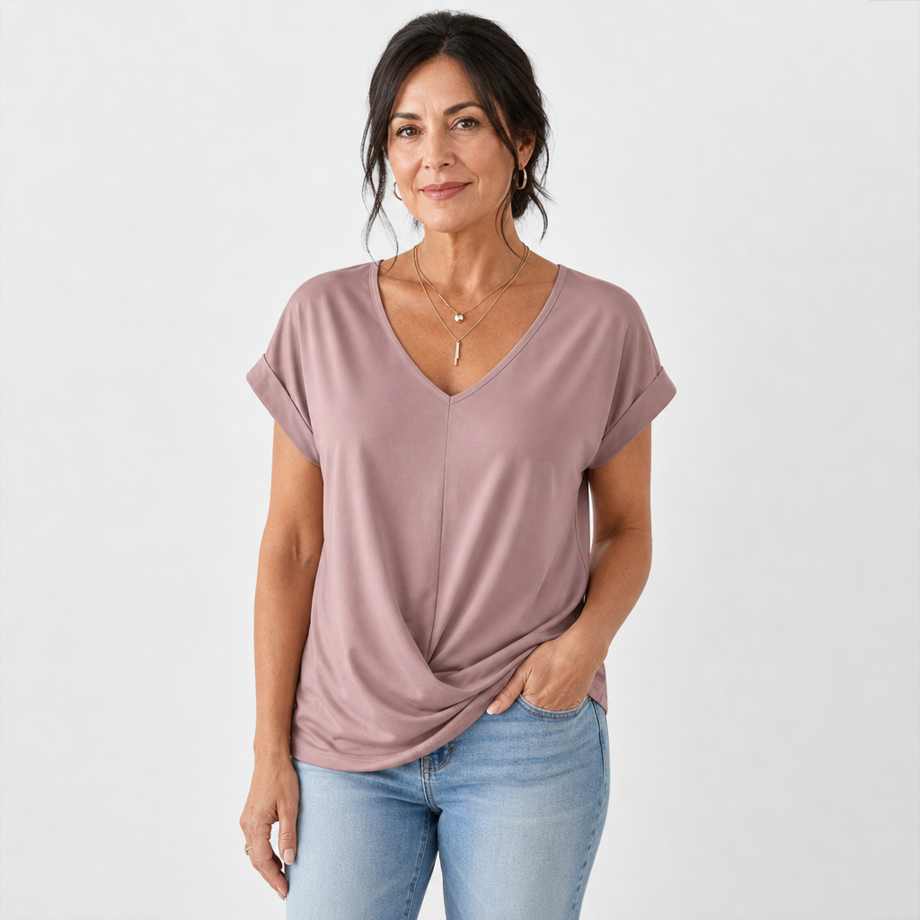 Refined V-Neck T-Shirt for Women - AI-generated main product image