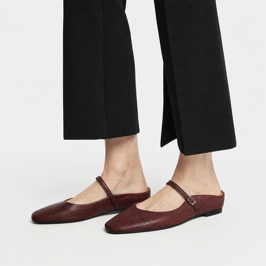 Adjustable Strap Leather Mules for Women - AI-generated main product image