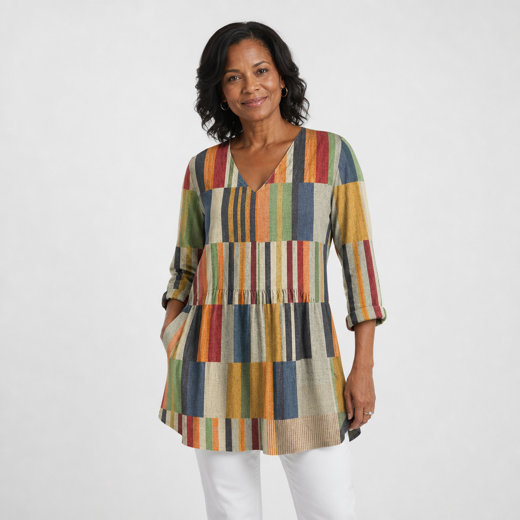 Flowing Silhouette V-Neck Blouse for Women - AI-generated main product image