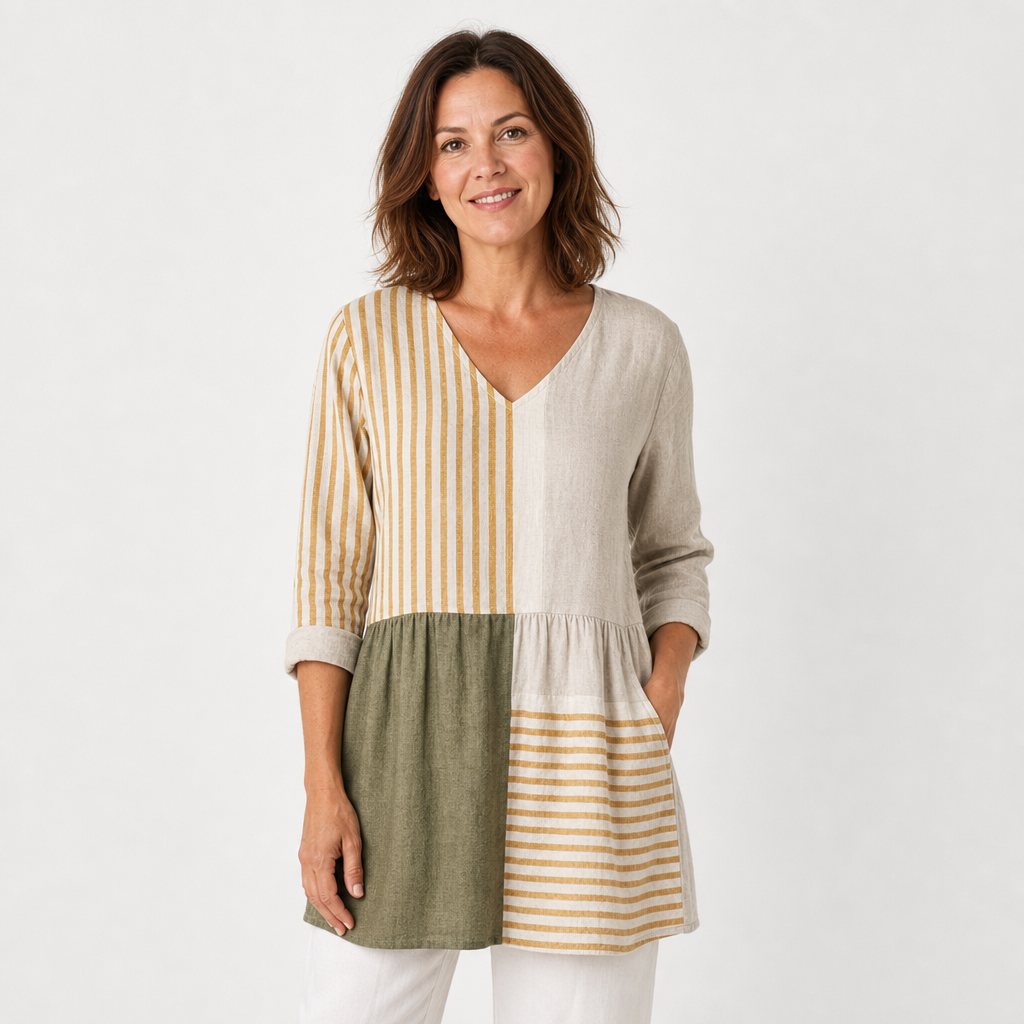 Airy Longline V-Neck Blouse for Women - AI-generated main product image