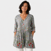 Effortless Drape V-Neck Blouse for Women - AI-generated main product image