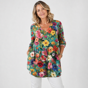 Elegant Flow V-Neck Blouse for Women - AI-generated main product image