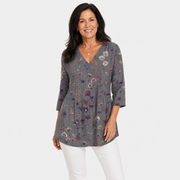 Feminine Drape V-Neck Blouse for Women - AI-generated main product image