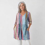 Longline Drape V-Neck Blouse for Women - AI-generated main product image