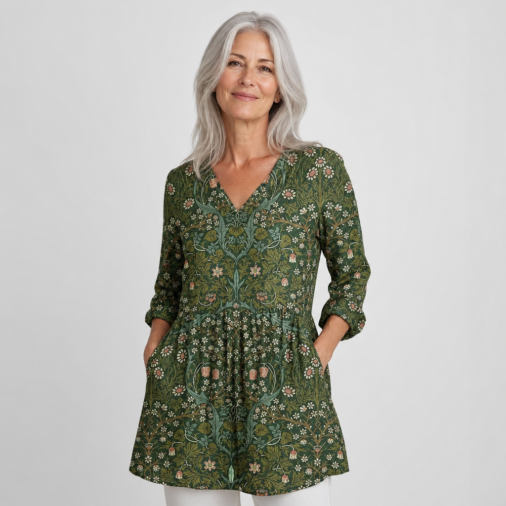 Refined Flow V-Neck Blouse for Women - AI-generated main product image