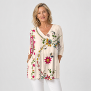 Versatile Drape V-Neck Blouse for Women - AI-generated main product image