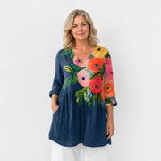 Elegant Drape V-Neck Blouse for Women - AI-generated main product image